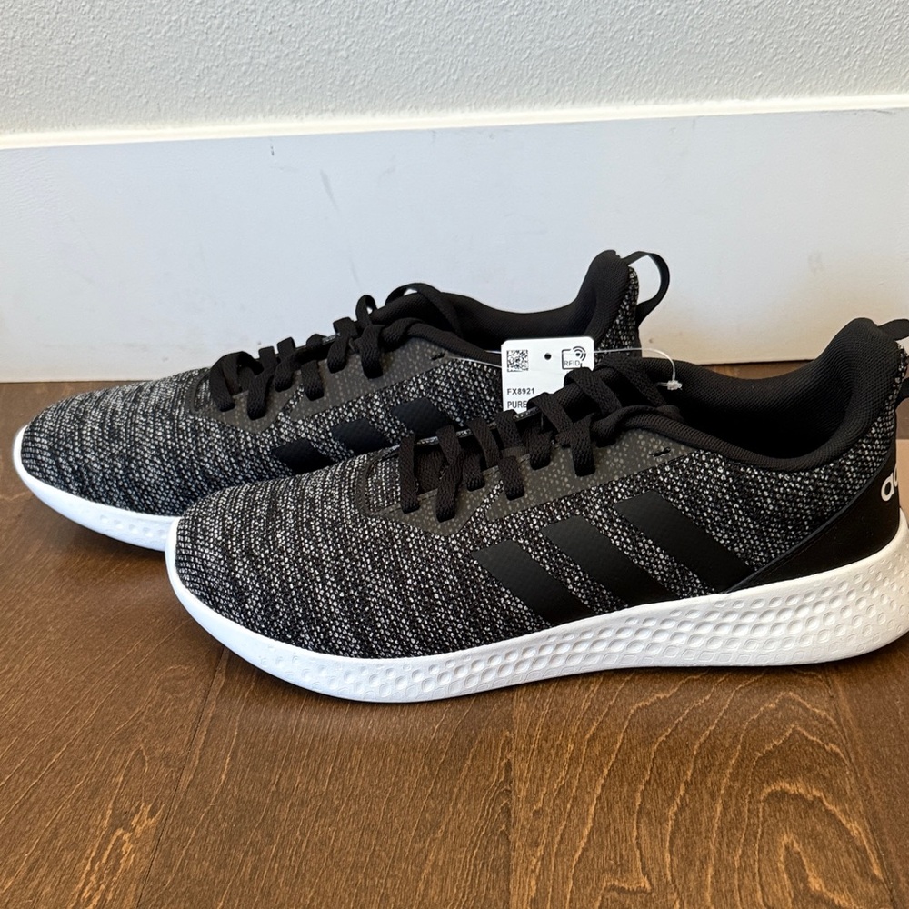 Adidas Men's Black and White Sneakers